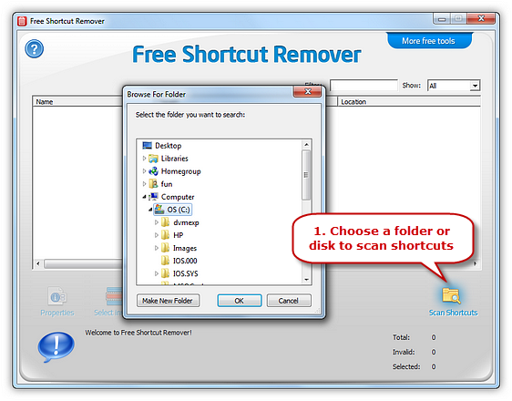 shortcut file remover