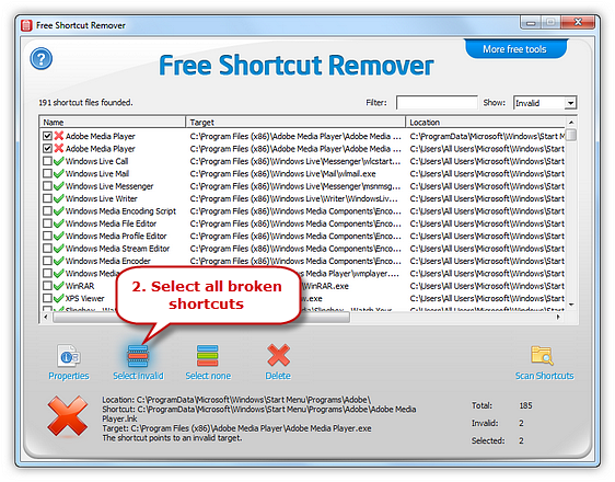 تحميل برنامج ازالة فيروس شورت كت مجاناً Free Shortcut Remover Freeshortcutremover0102a